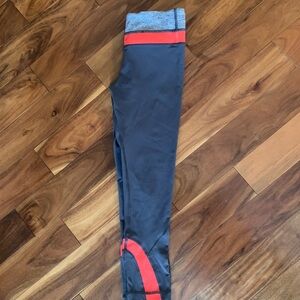 Lululemon Athletica Charcoal and Scarlet Leggings